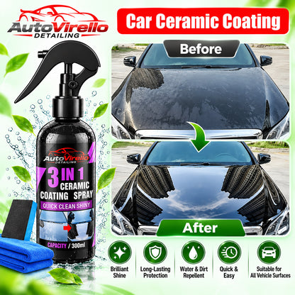 AutoVirello™ 3-in-1 Ceramic Coating Spray for Cars – 300ml