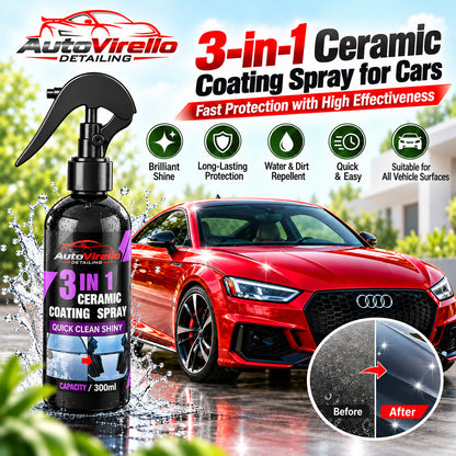 AutoVirello™ 3-in-1 Ceramic Coating Spray for Cars – 300ml